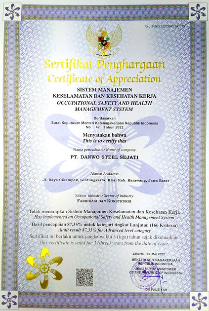 Sertifikat SMK3